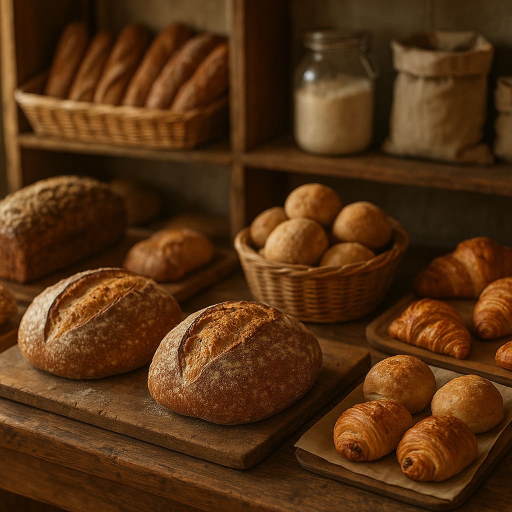 Artisan bakery counter